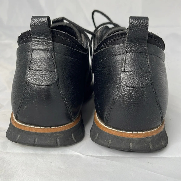 HUSH PUPPIES Mens Colby Black Pebble Grain Oxford Shoes Lace Up Classic Size 8 - Picture 9 of 12